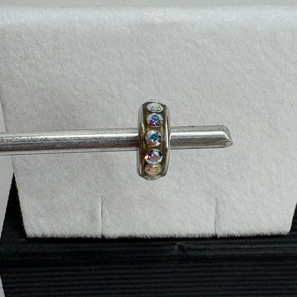Spacer Charm Bead Aurora Borealis Silver 925 Italy